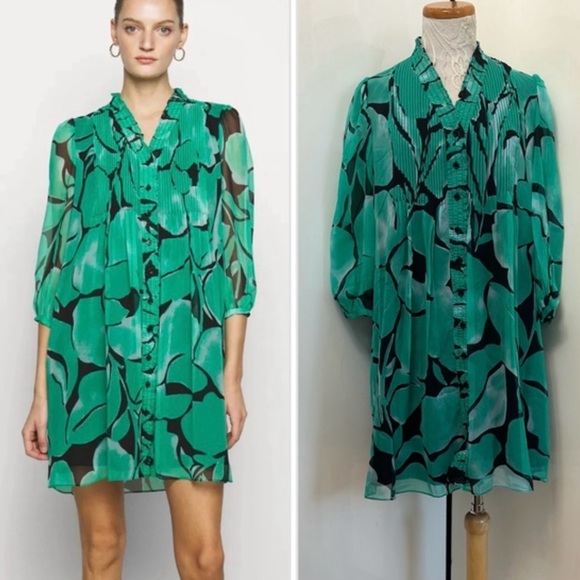 NEW!! Diane Von Furstenberg Layla milo giant black dress